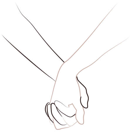 Line hands. Anti racism, racial equality, different colors same blood concept. Black lives matter, stop racism, equality banner poster. Democracyのイラスト素材