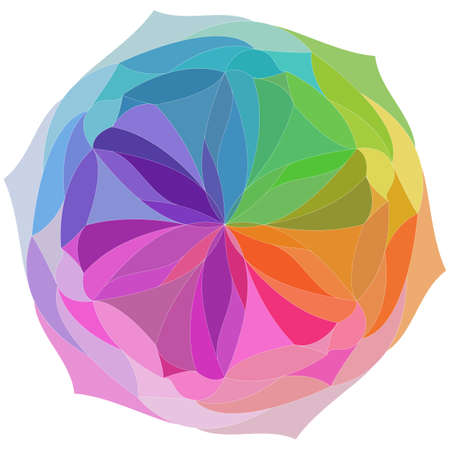bright abstract colorful flower in rainbow colors on whiteのイラスト素材