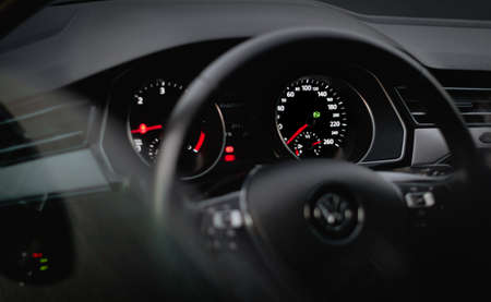 Shot of dials through windowのeditorial素材