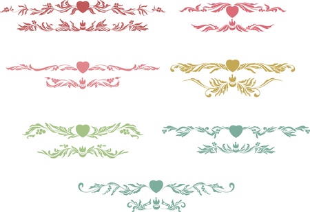 Set of design element and page decoration  Each color grouped apartのイラスト素材