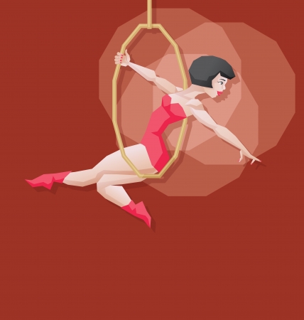 Aerial cirsus artist performance  Pin up vintage styleのイラスト素材