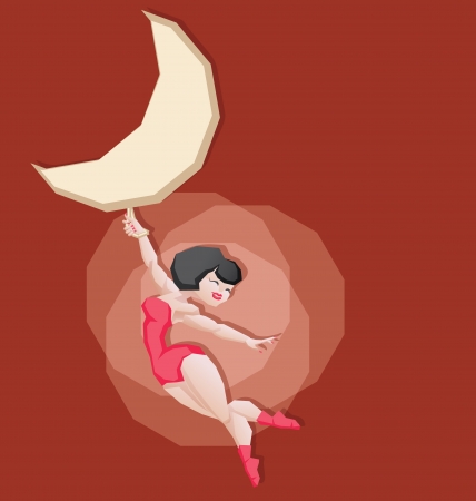 Aerial cirsus artist performance  Pin up vintage styleのイラスト素材