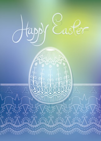 rich ornated with ethnic decor Easter egg card's designのイラスト素材