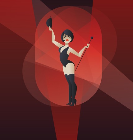 Poster design Art Deco style of dancing woman perform cabaret burlesque showのイラスト素材