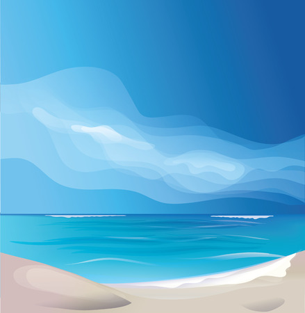 Background design with tropic exotic island beachのイラスト素材