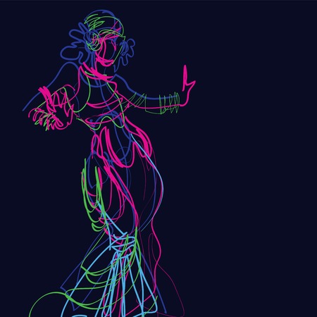Dancer dance a tribal fusion gypsy danceのイラスト素材