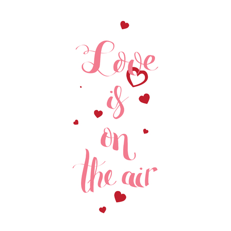 Love in on the air. typography brush letteringのイラスト素材