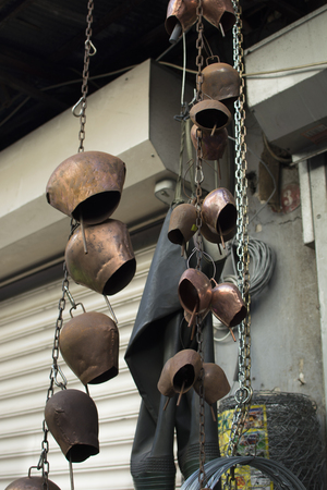 Bells attached to the necks of animals. The blacksmith is also sold. handmadeの写真素材