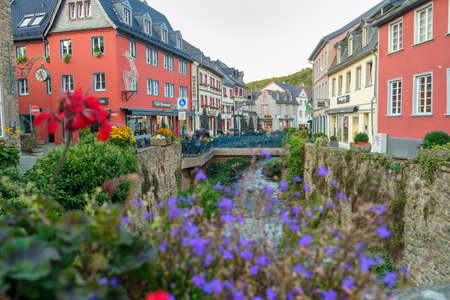 a view of historic town in the evening light. Bad Muenstereifel, Germanyのeditorial素材