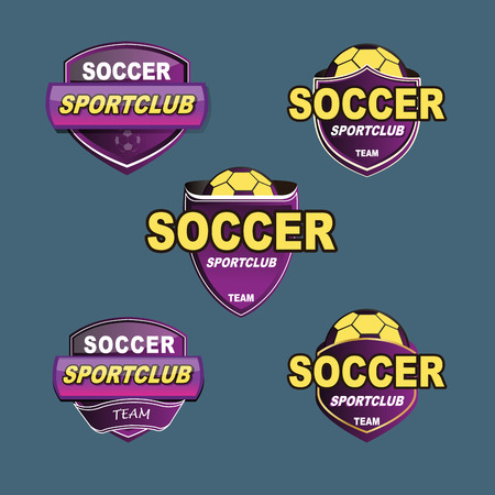 Vector purple badge football bannersのイラスト素材