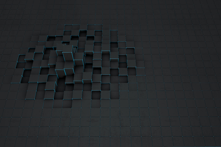 Abstract black 3d blocks  backgroundの写真素材
