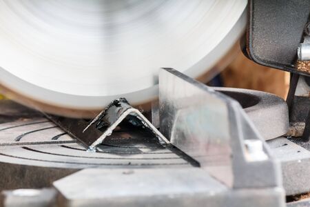 Close up black Metal with metal grinderの写真素材