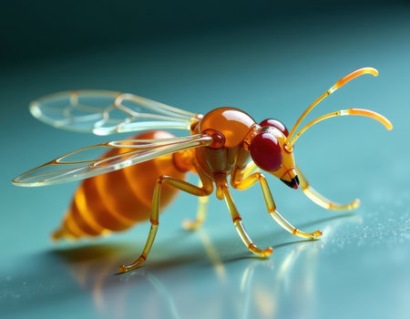 Amber Glass Wasp Close Up, generative Aiの素材