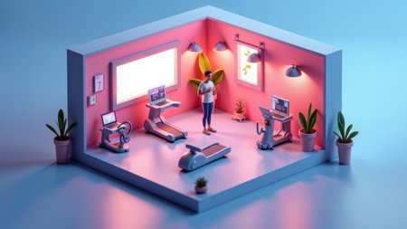 Home Gym in Miniature, Generative image Aiの素材