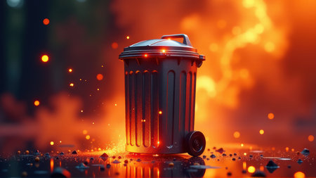 Burning Trash Can, generative Aiの素材