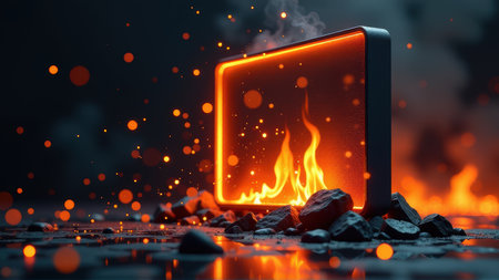 Fiery Digital Frame, generative Aiの素材