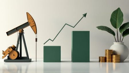 Oil Price Increase and Growth Concept, generative Aiの素材