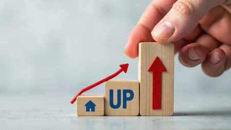 House Prices Going Up, Real Estate Market Growth Concept, generative Aiの素材