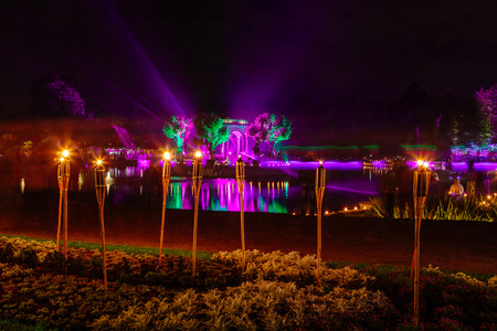Festival of lights in City Park Kadriorg, Tallinn, Estoniaの写真素材