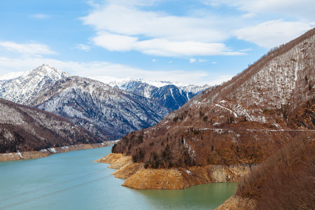 Mountain Lake in a Caucasus, the Inguri reservoirの写真素材