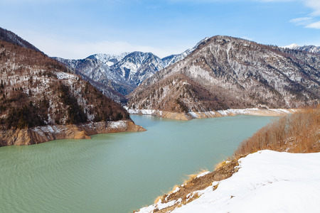 Mountain Lake in a Caucasus, the Inguri reservoirの写真素材