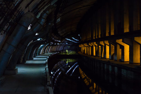 Secret military dock for submarines in a Black Sea
