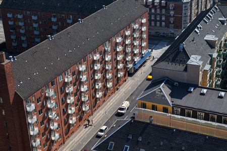 Aerial view of Copenhagen streets. Christianshavn distrinctの写真素材