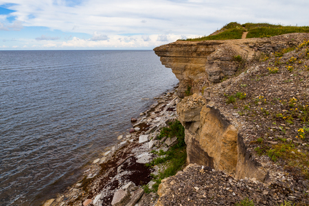 Cliffs at the coast in Paldiski, Estoniaの写真素材