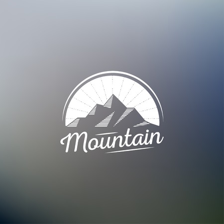 Mountain line art icon.のイラスト素材