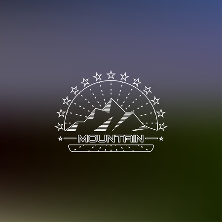 Mountain line art iconのイラスト素材