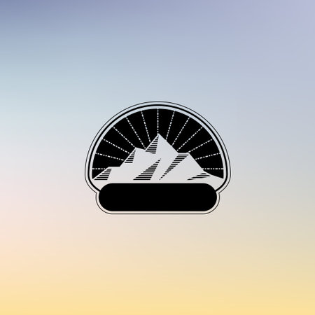 Mountain line art iconのイラスト素材