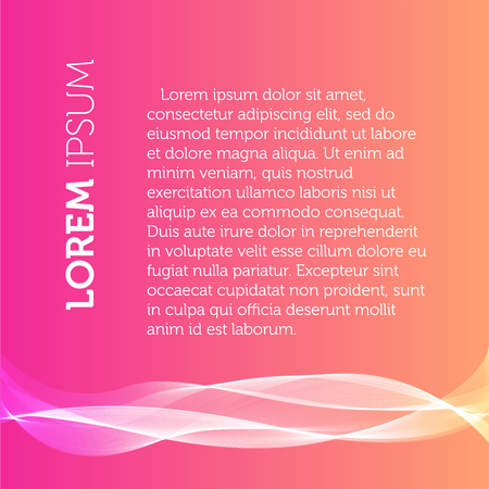 Pink color background. Transparent wavy element brochure. Flyer template. Smoke illustration. Designed catalogue page image. Simple flat leafletのイラスト素材