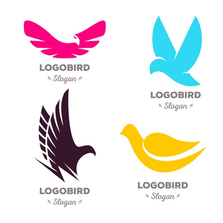Isolated colorful flying birds vectorのイラスト素材
