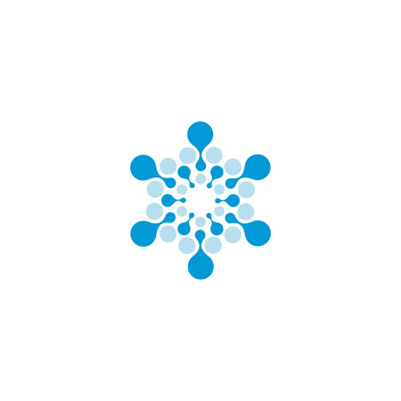 Vector isolated sun logo design template. Abstract dots symbol. Icon round shapeのイラスト素材