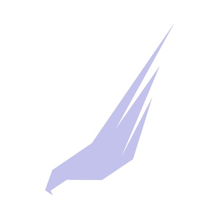 Isolated abstract violet color eagle,hawk of falcon silhouette . Dangerous hunting bird . Wings icon. Air element. Flight sign. Airlines symbol. Vector bird illustration.のイラスト素材