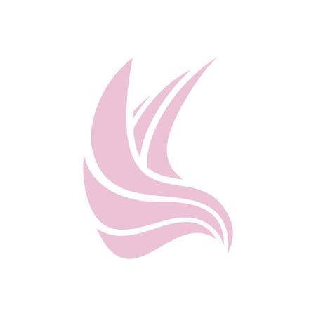 Isolated purple color flying bird side view vector . Animal . Wings contour icon. Pigeon silhouette. Vector bird illustration. Air symbol.のイラスト素材