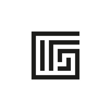 Unusual geometric letter G. Architecture  logo. Isolated monogramのイラスト素材