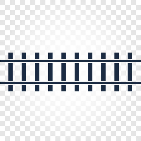 Isolated rails, railway top view, ladder elements illustrations on checkered gradient backgroundのイラスト素材