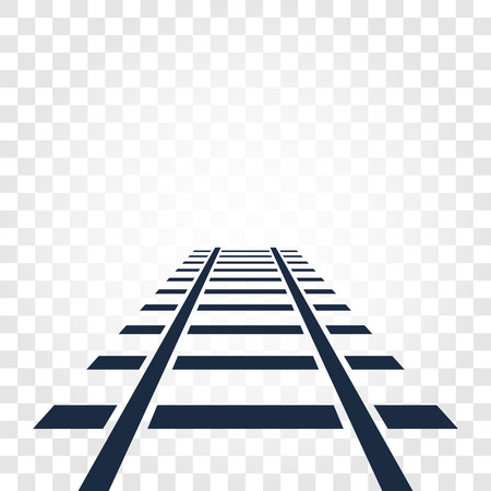 Isolated rails, railway top view, ladder elements illustrations on checkered gradient backgroundのイラスト素材