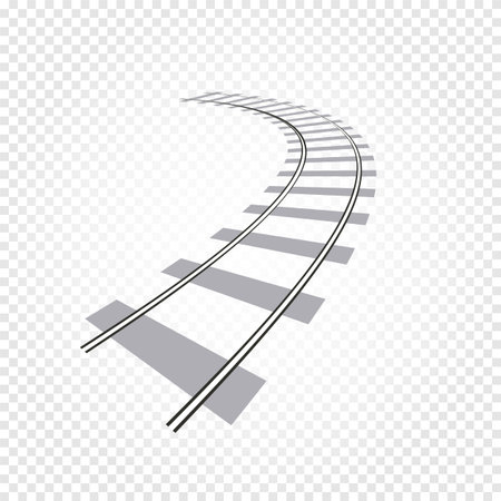 Isolated abstract grey color railway road on checkered background, ladder vector illustrationのイラスト素材
