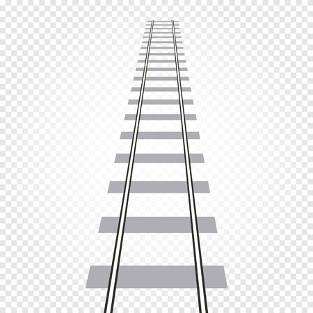 Isolated abstract grey color railway road on checkered background, ladder vector illustrationのイラスト素材
