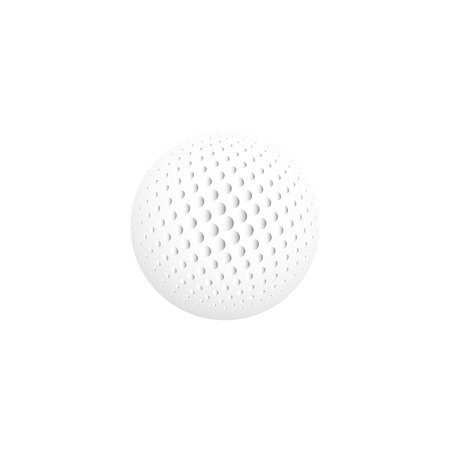 Isolated abstract white color round shape logo, sphere logotype, realistic golf ball on white backgroundのイラスト素材