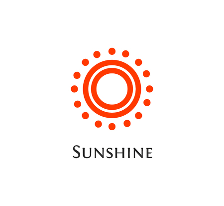 Isolated abstract round shape orange color logo, sun logotype vector illustrationのイラスト素材