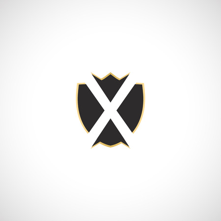 Isolated abstract shield, coat of arms.のイラスト素材