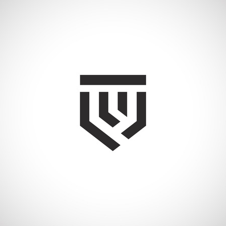 Isolated abstract shield, coat of arms on white background.のイラスト素材