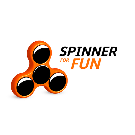 Spinner logo design. Entertaining gaming device, simple mechanism for fan, soothing.のイラスト素材