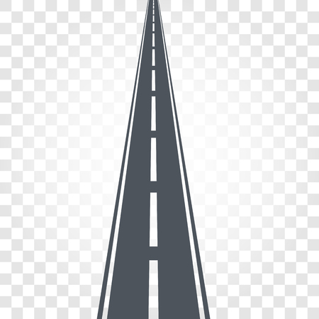 Isolated black color road or highway with dividing markings on checkered background vector illustration.のイラスト素材