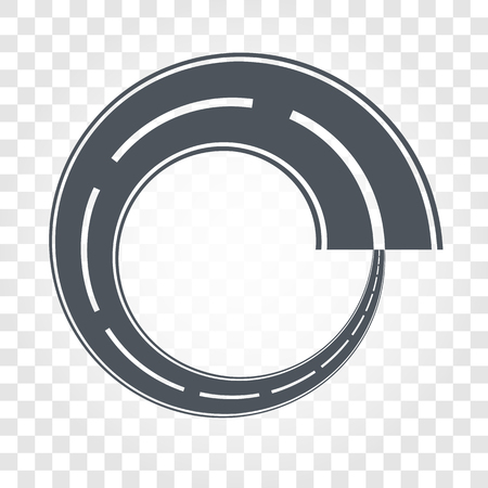 Isolated black color road or highway with dividing markings on checkered background vector illustration.のイラスト素材