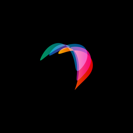 Wavy abstract vector logo. Smooth gradients and colorful cosmic and high technology oval shapesのイラスト素材