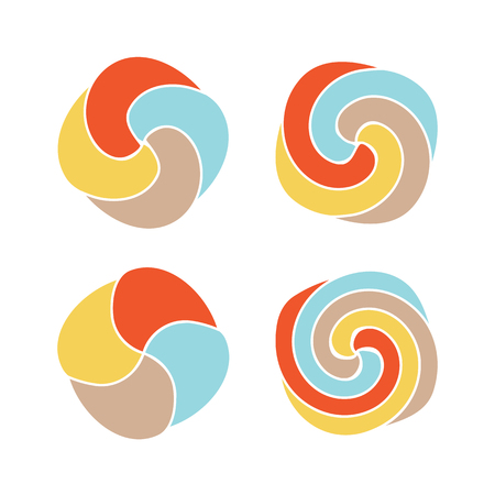 Lollipops colorful vector logo set. Candy simple design top view icons collectionのイラスト素材